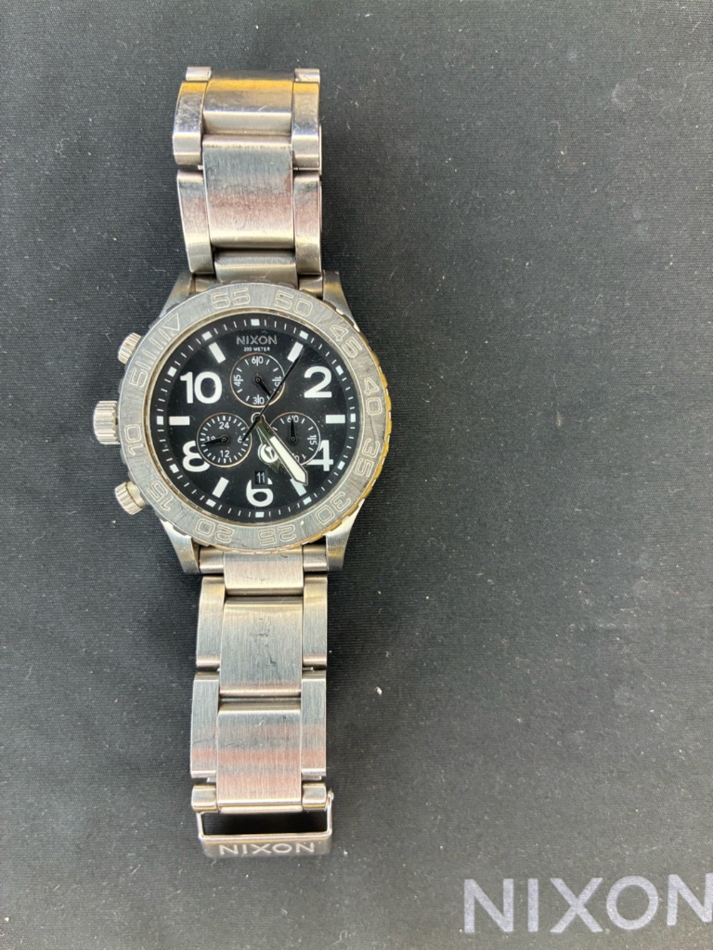 Nixon Silver Stainless Steel The 42-20 Chrono Watch